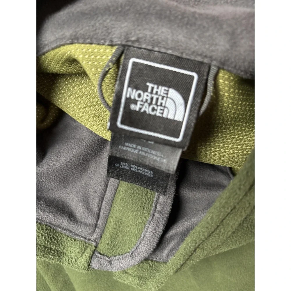 The North Face Jacket Mens Large Green Fleece WindWall Full Zip Hiking Outdoor